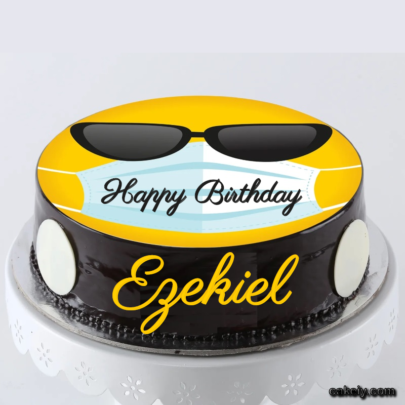 Corona Mask Emoji Cake for Ezekiel