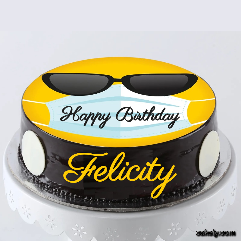 Corona Mask Emoji Cake for Felicity