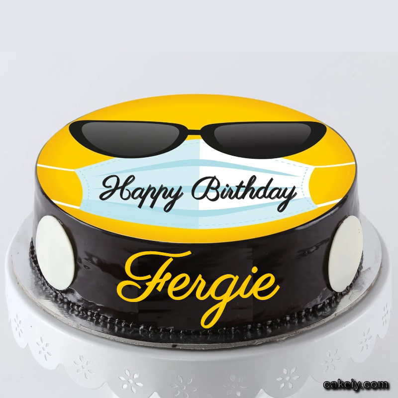Corona Mask Emoji Cake for Fergie