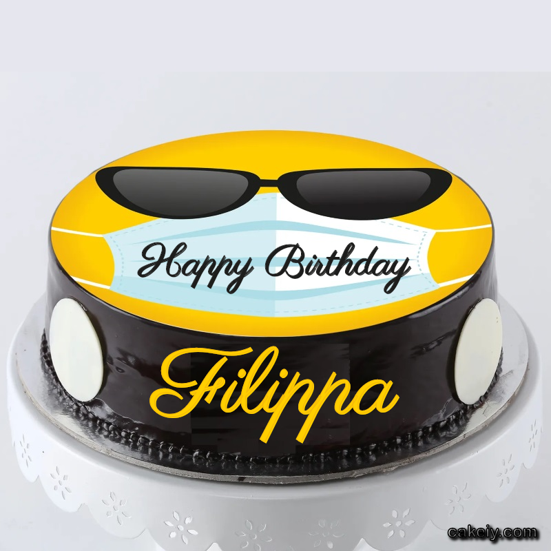 Corona Mask Emoji Cake for Filippa