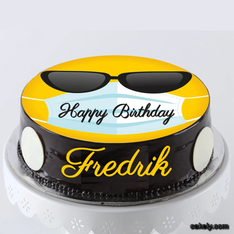Corona Mask Emoji Cake for Fredrik