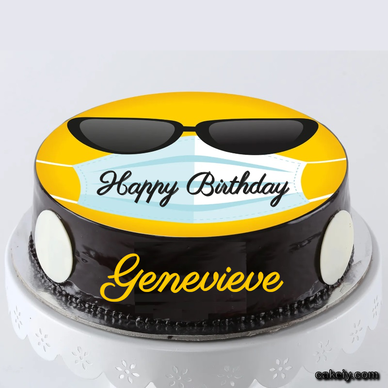 Corona Mask Emoji Cake for Genevieve