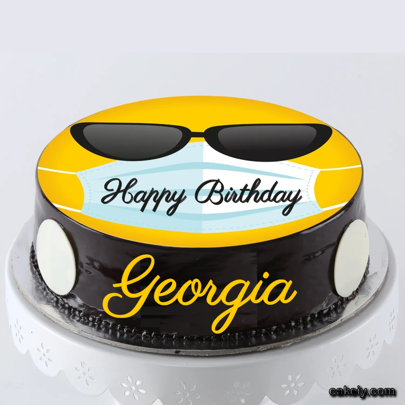 Corona Mask Emoji Cake for Georgia