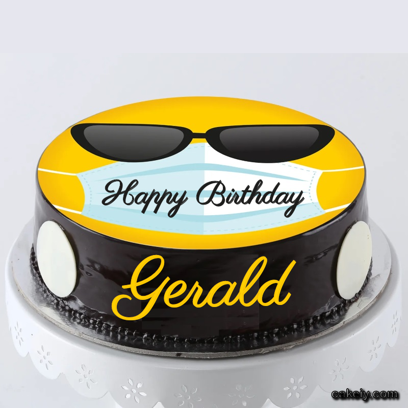 Corona Mask Emoji Cake for Gerald