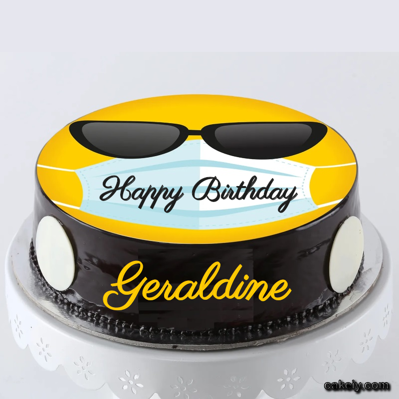 Corona Mask Emoji Cake for Geraldine