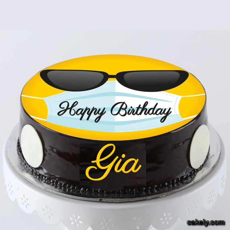 Corona Mask Emoji Cake for Gia