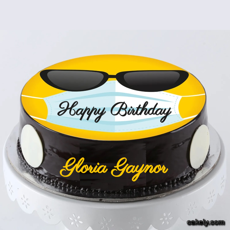 Corona Mask Emoji Cake for Gloria Gaynor