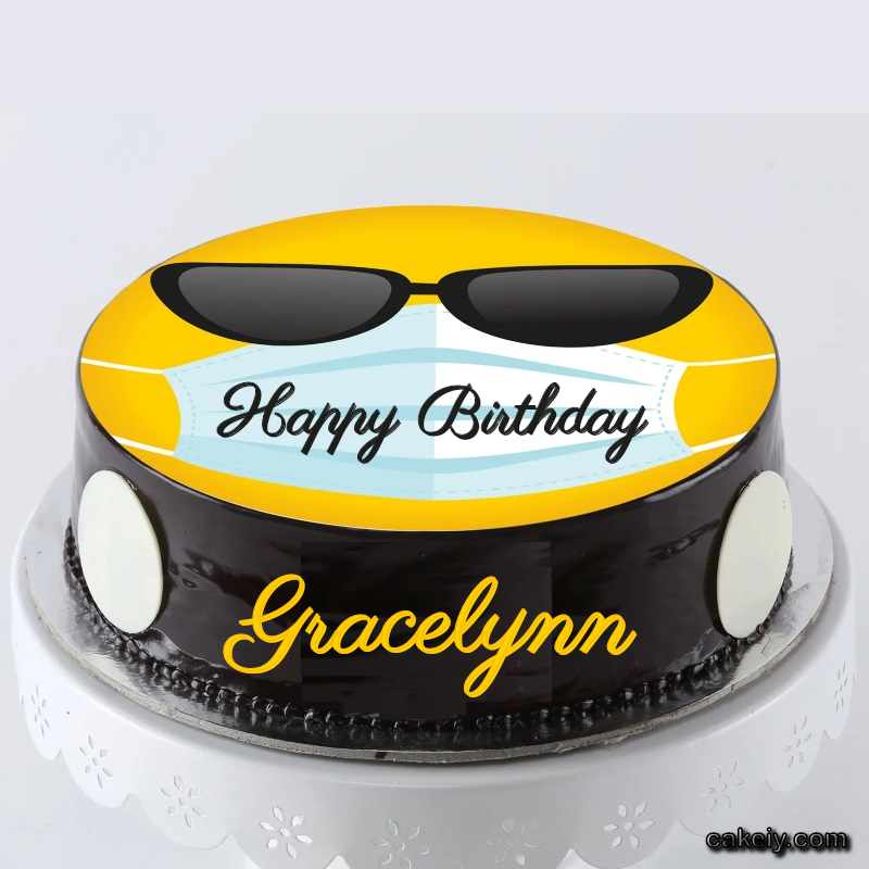 Corona Mask Emoji Cake for Gracelynn