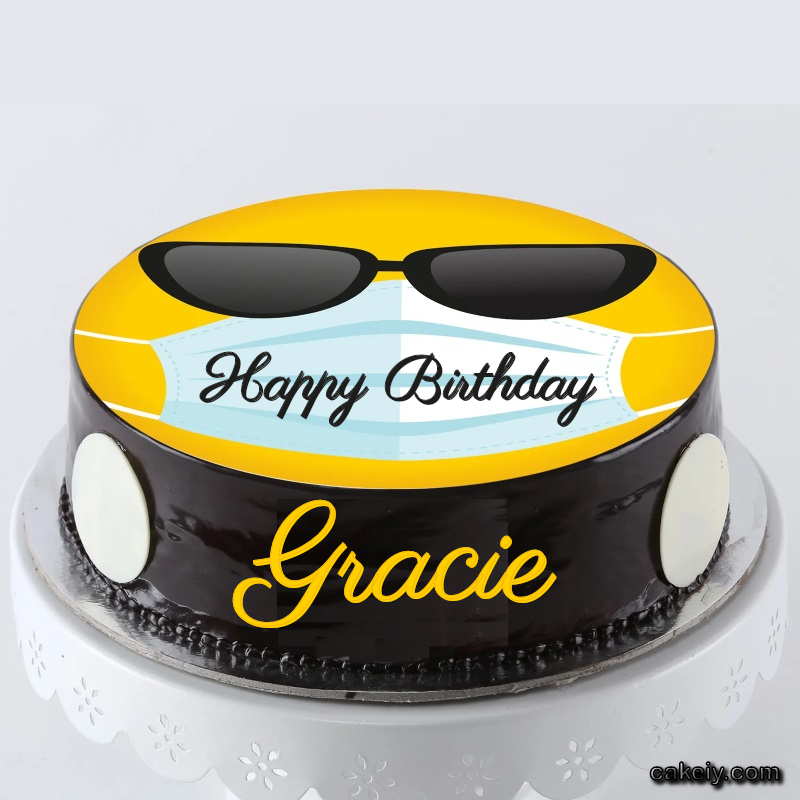 Corona Mask Emoji Cake for Gracie