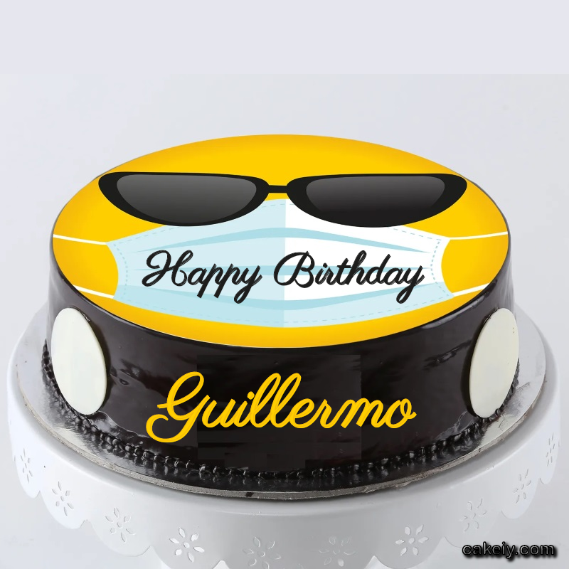 Corona Mask Emoji Cake for Guillermo