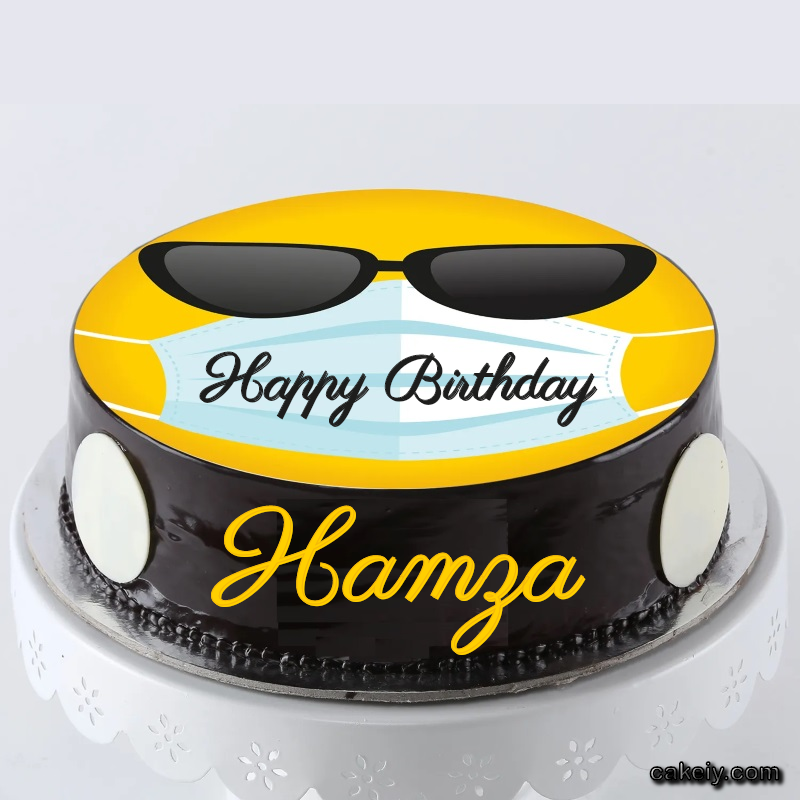 Corona Mask Emoji Cake for Hamza