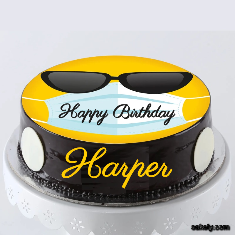 Corona Mask Emoji Cake for Harper