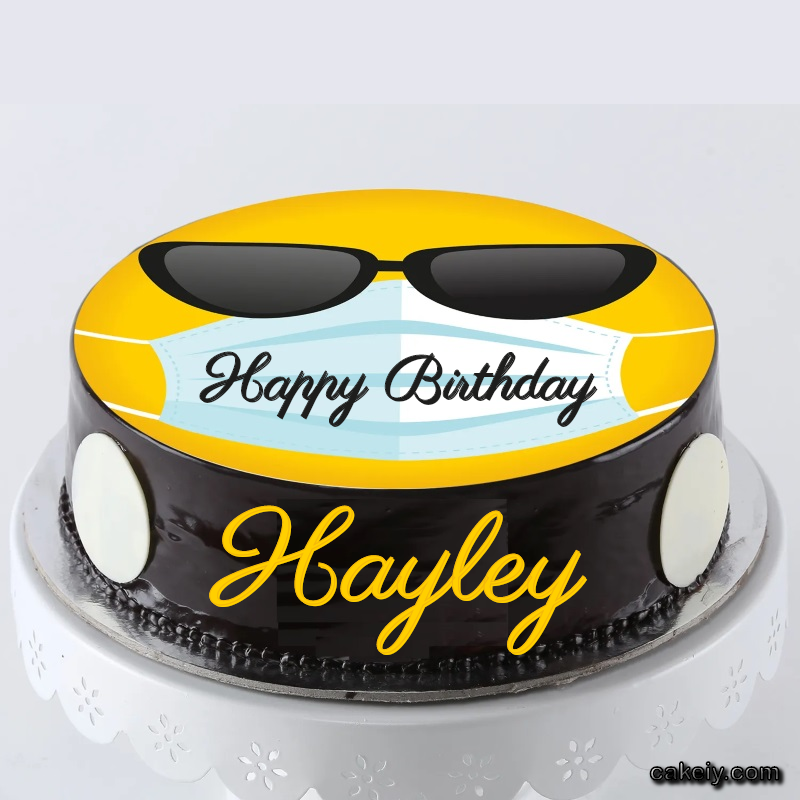 Corona Mask Emoji Cake for Hayley