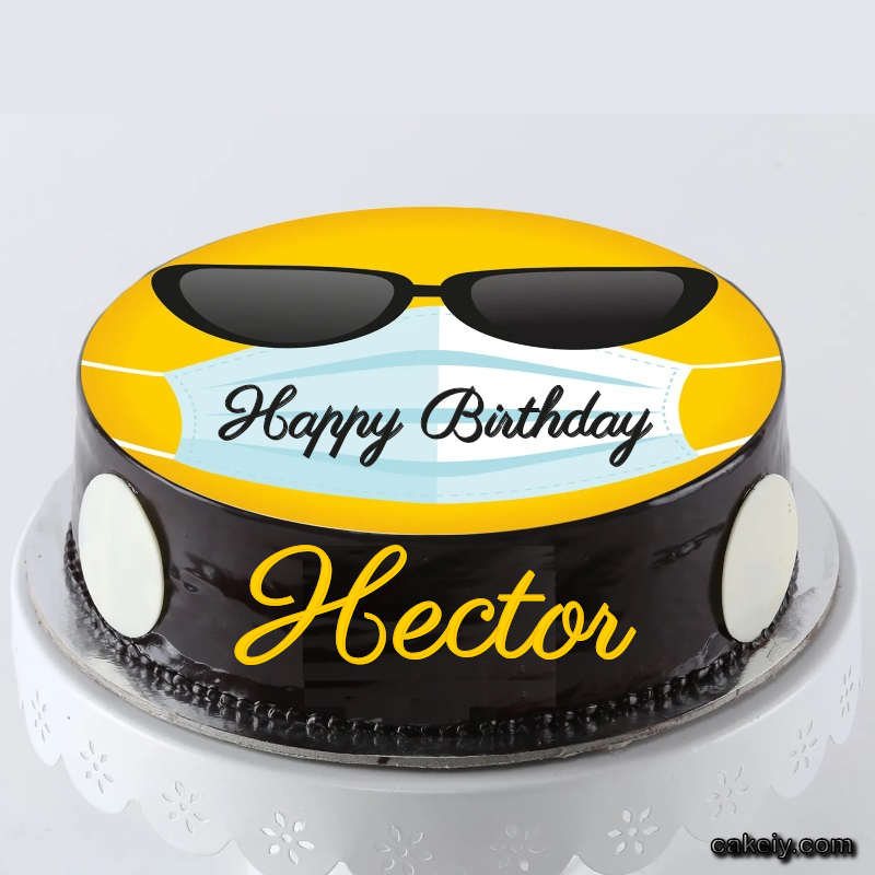 Corona Mask Emoji Cake for Hector