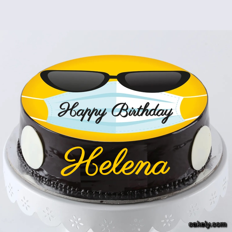 Corona Mask Emoji Cake for Helena