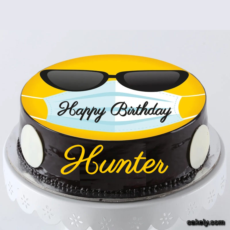Corona Mask Emoji Cake for Hunter
