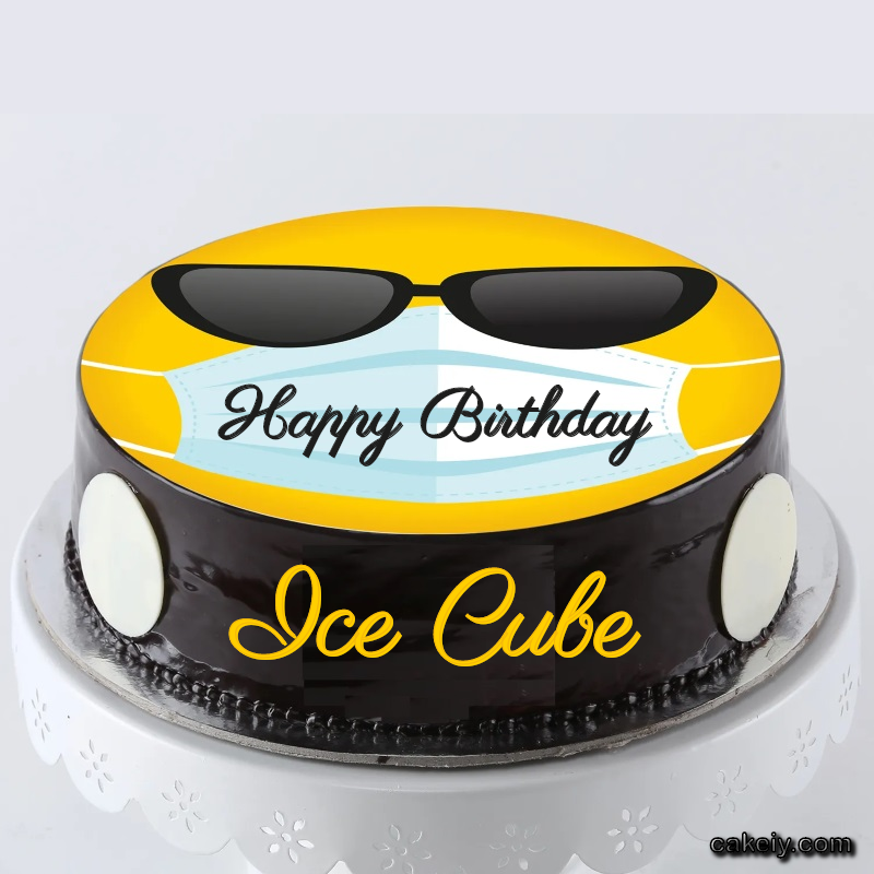 Corona Mask Emoji Cake for Ice Cube