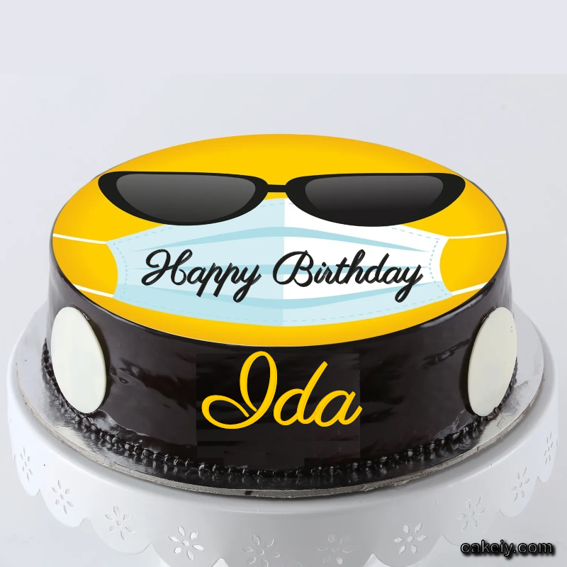 Corona Mask Emoji Cake for Ida