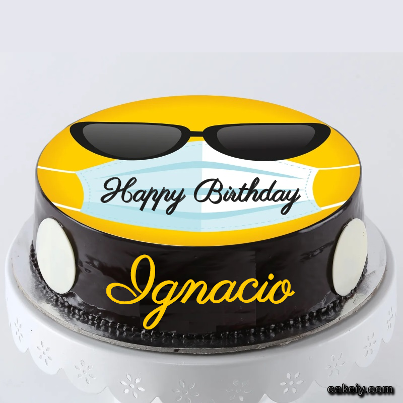 Corona Mask Emoji Cake for Ignacio