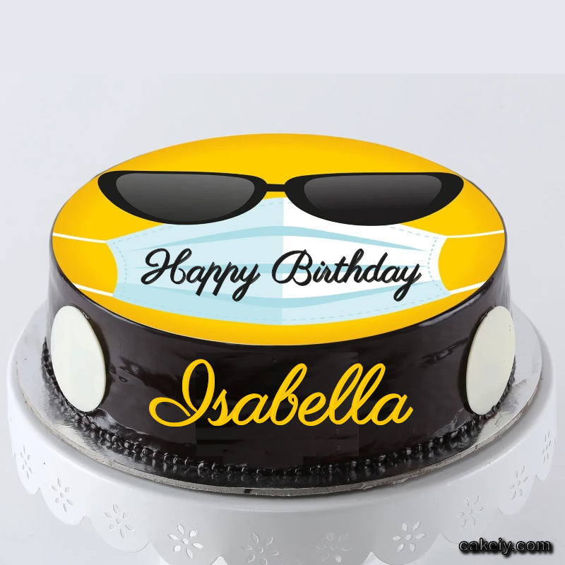 Corona Mask Emoji Cake for Isabella