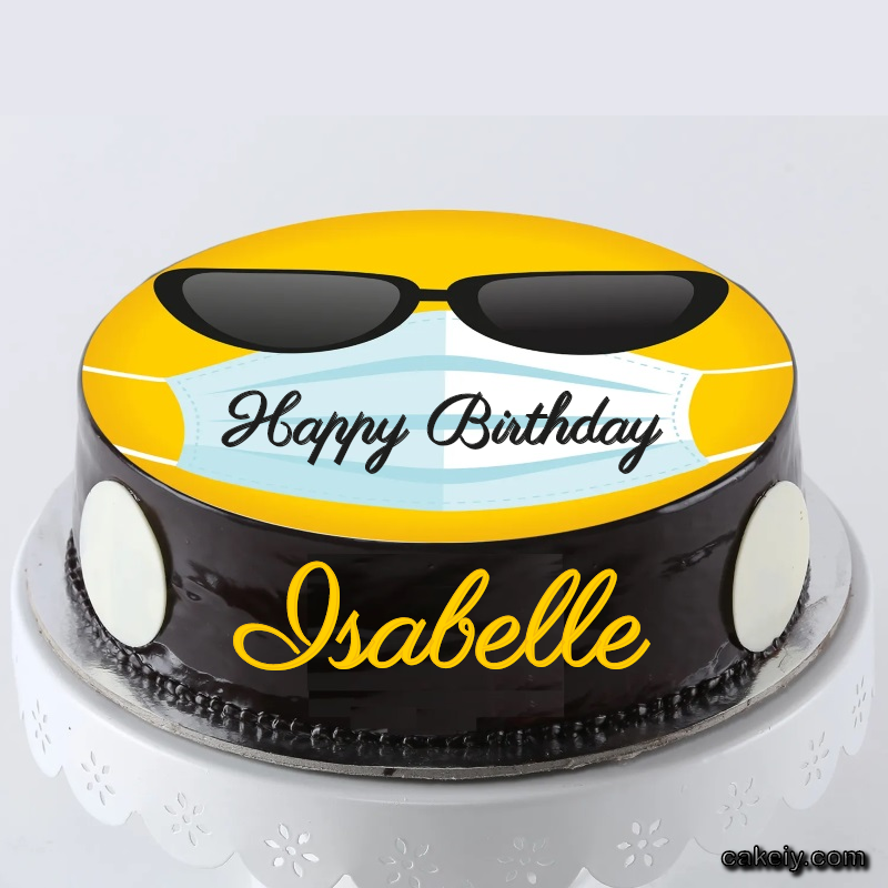 Corona Mask Emoji Cake for Isabelle