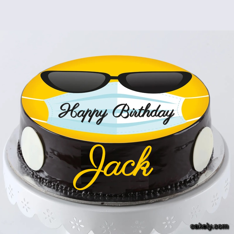 Corona Mask Emoji Cake for Jack