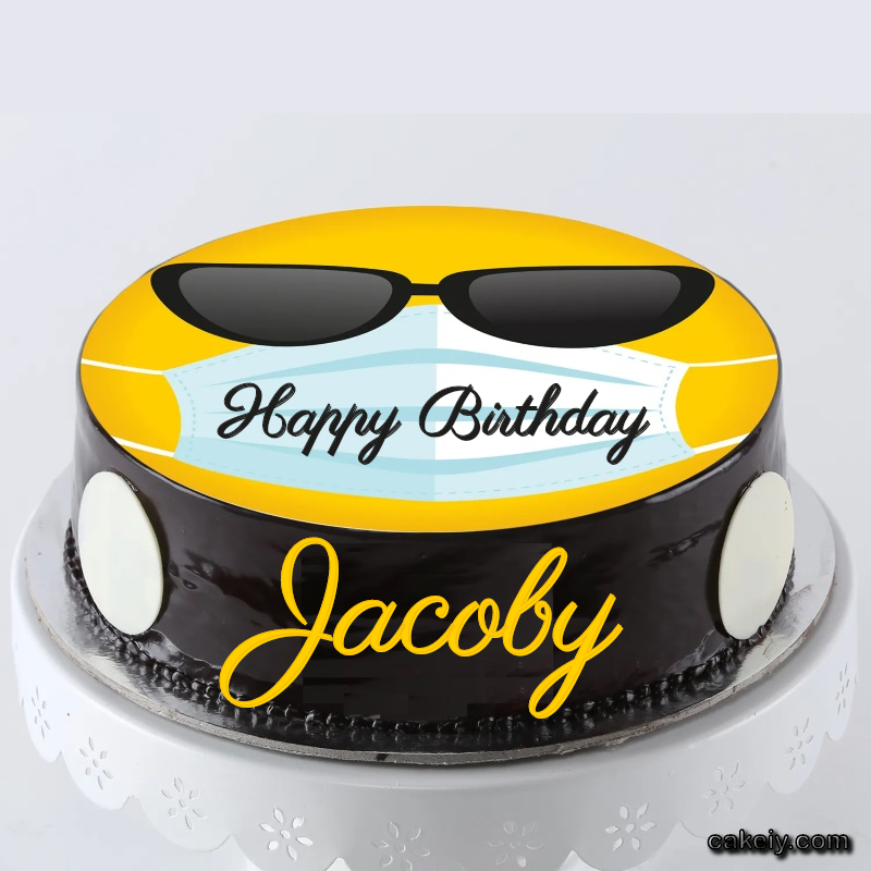 Corona Mask Emoji Cake for Jacoby