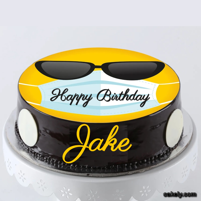 Corona Mask Emoji Cake for Jake