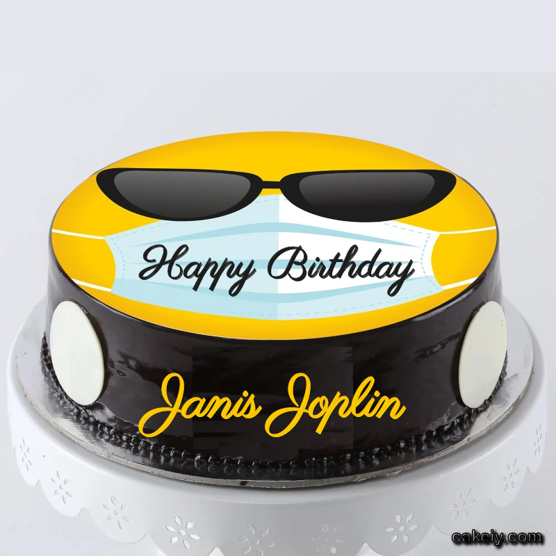 Corona Mask Emoji Cake for Janis Joplin