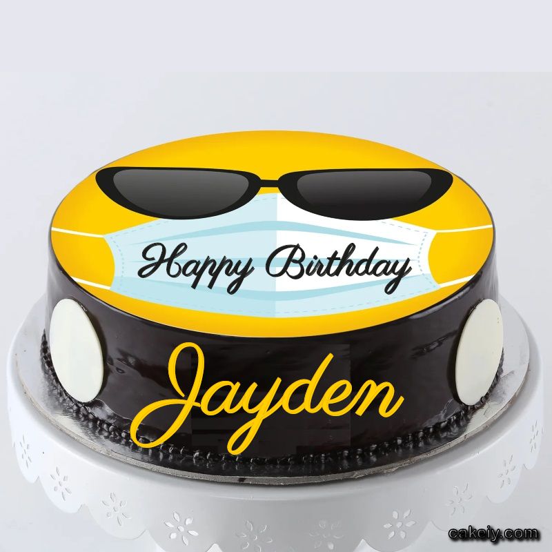 Corona Mask Emoji Cake for Jayden