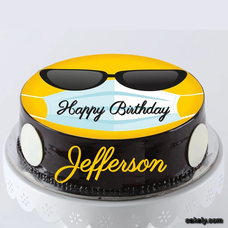 Corona Mask Emoji Cake for Jefferson