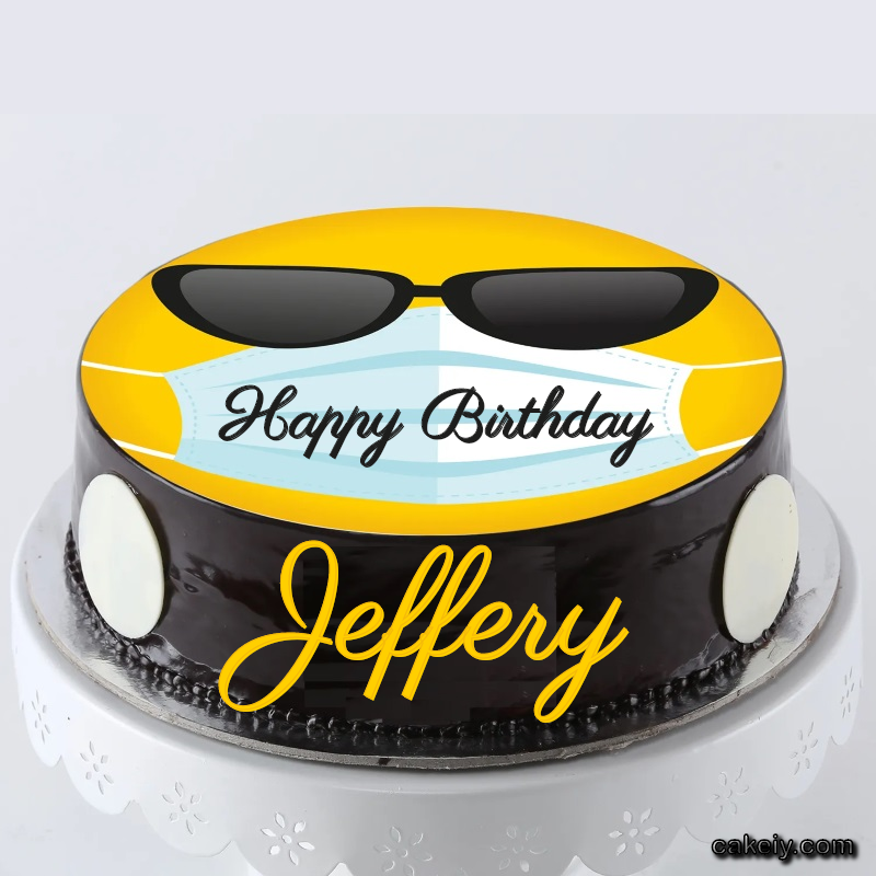 Corona Mask Emoji Cake for Jeffery