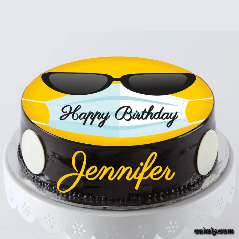 Corona Mask Emoji Cake for Jennifer