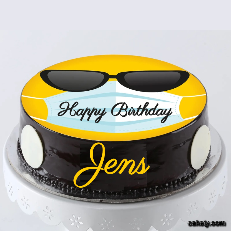 Corona Mask Emoji Cake for Jens