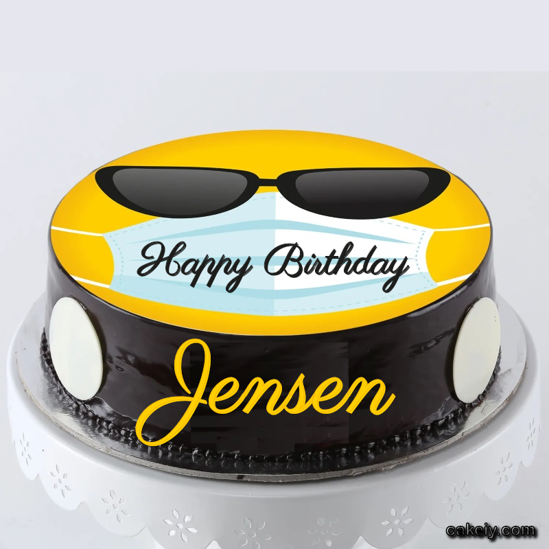 Corona Mask Emoji Cake for Jensen