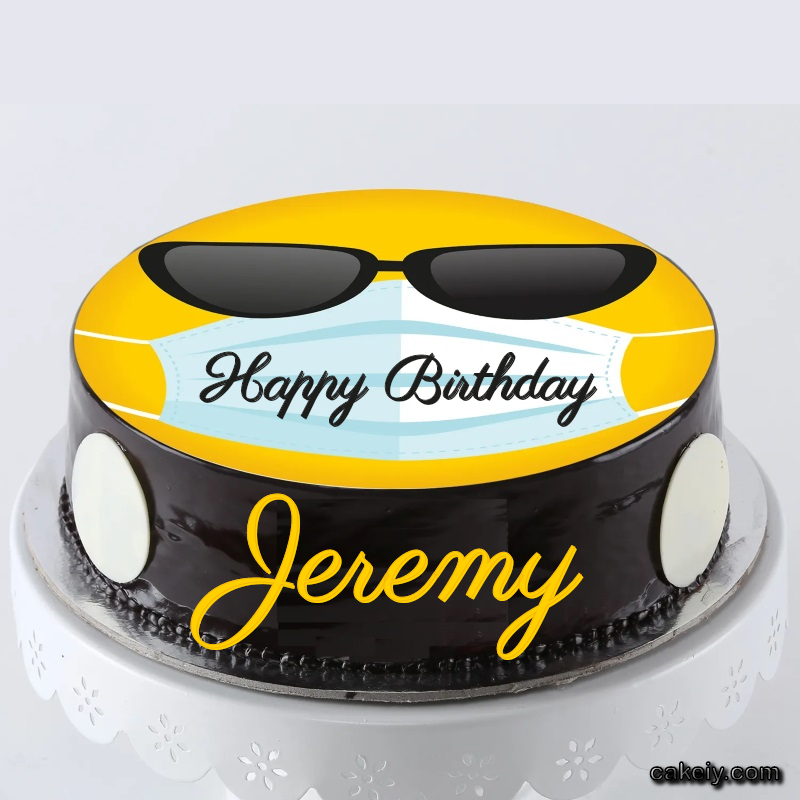 Corona Mask Emoji Cake for Jeremy
