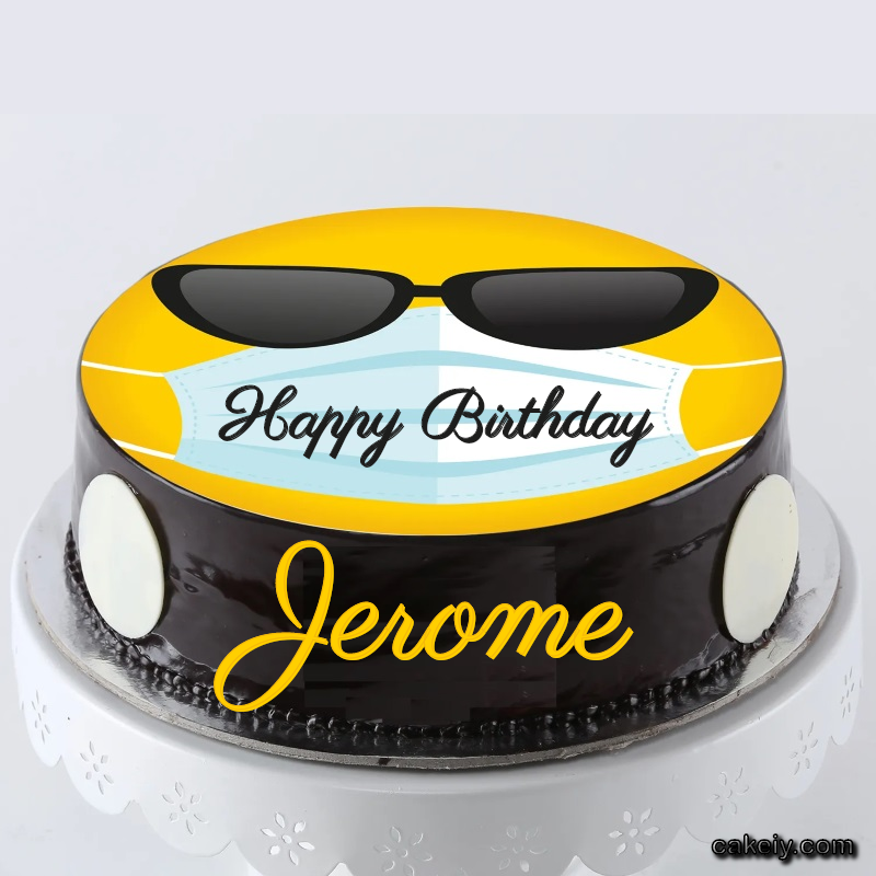 Corona Mask Emoji Cake for Jerome