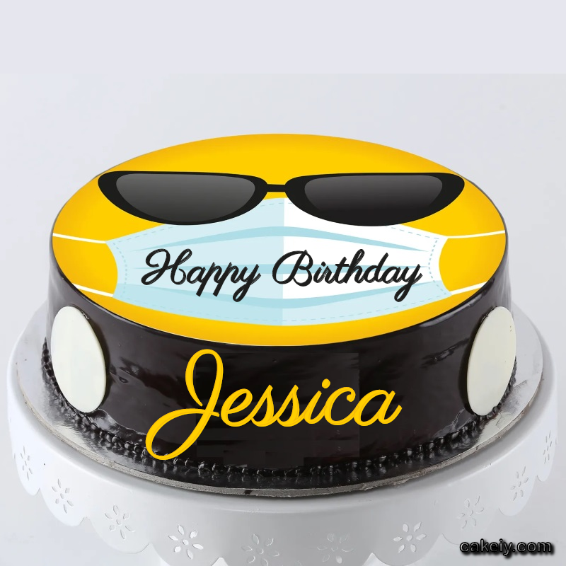 Corona Mask Emoji Cake for Jessica