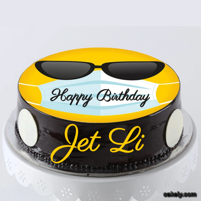 Corona Mask Emoji Cake for Jet Li