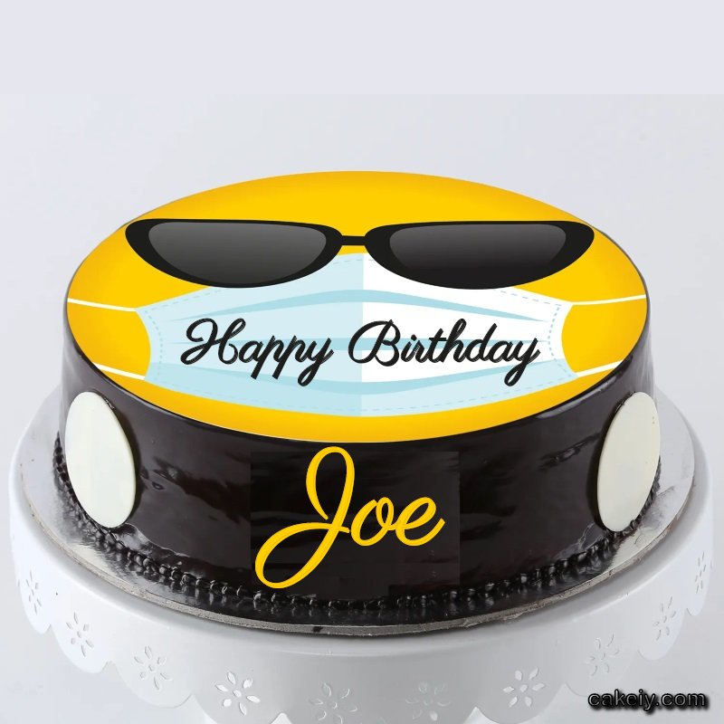 Corona Mask Emoji Cake for Joe
