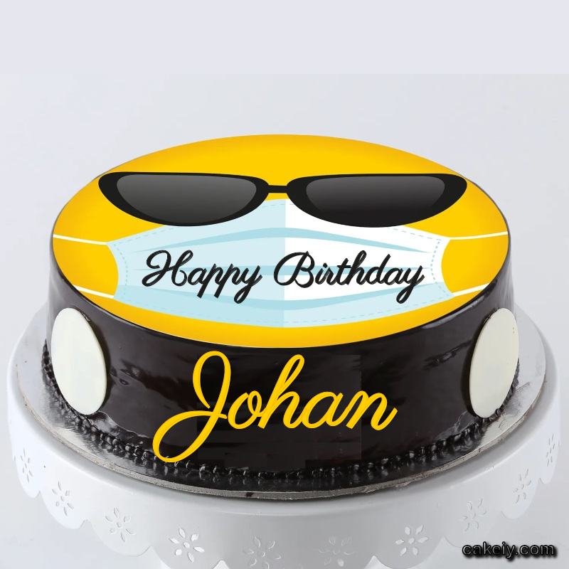 Corona Mask Emoji Cake for Johan