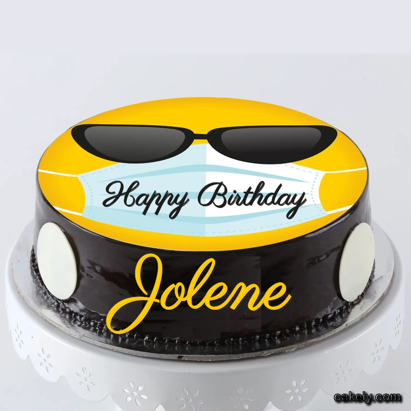 Corona Mask Emoji Cake for Jolene