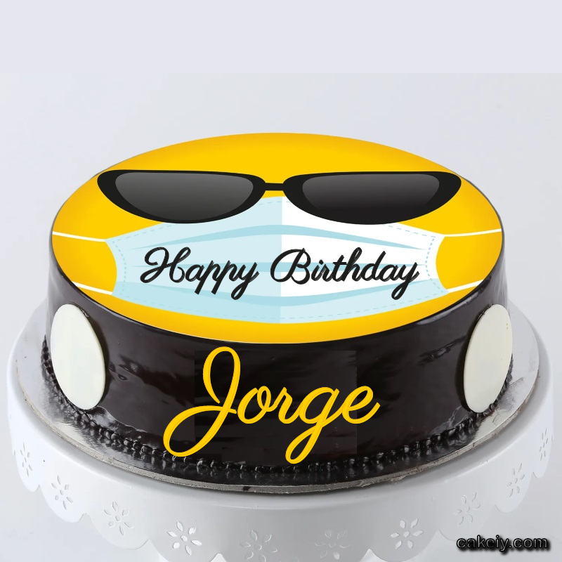 Corona Mask Emoji Cake for Jorge