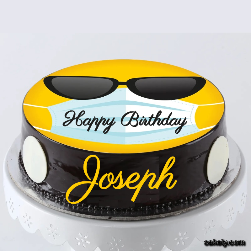 Corona Mask Emoji Cake for Joseph