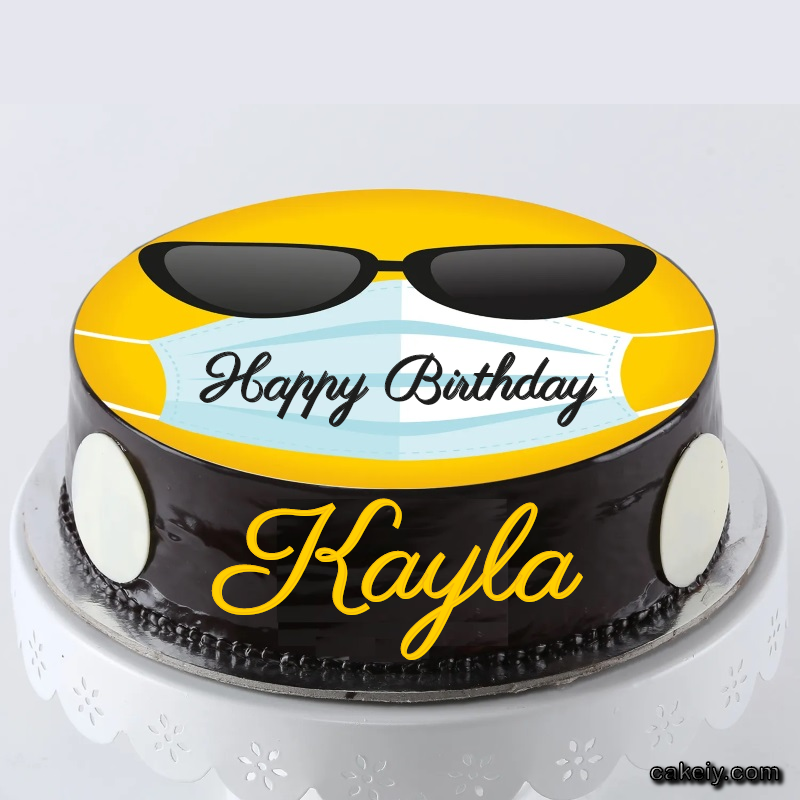 Corona Mask Emoji Cake for Kayla