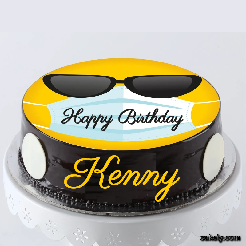 Corona Mask Emoji Cake for Kenny