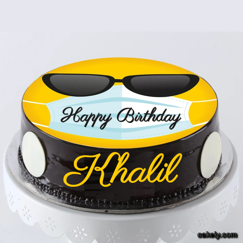 Corona Mask Emoji Cake for Khalil