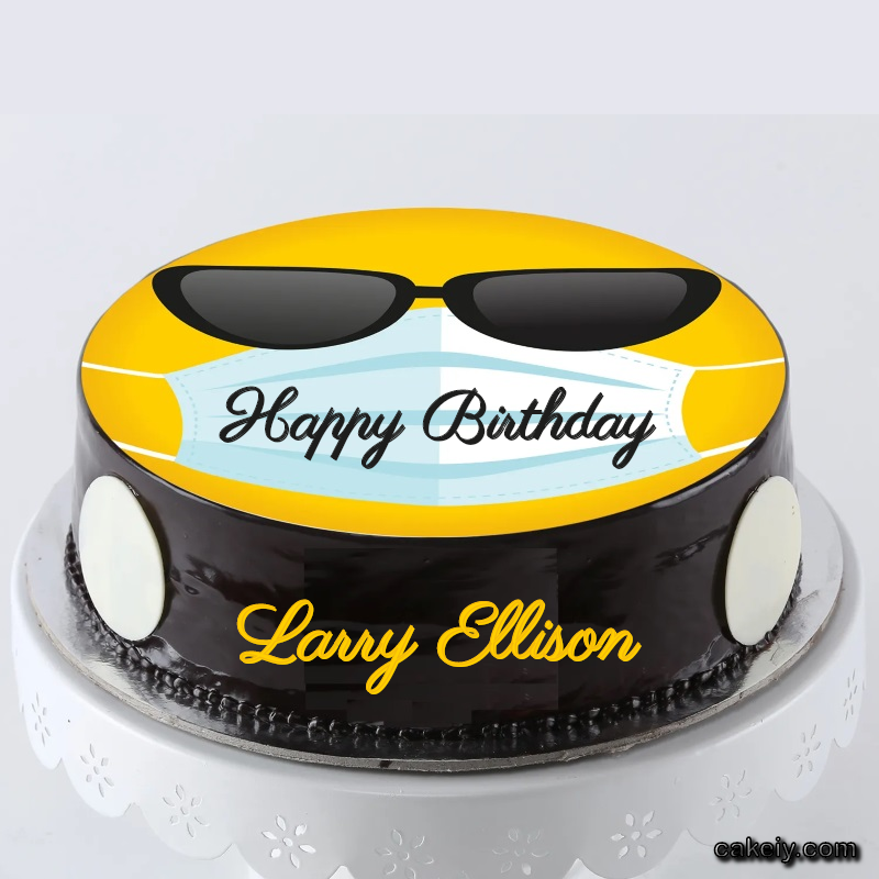 Corona Mask Emoji Cake for Larry Ellison
