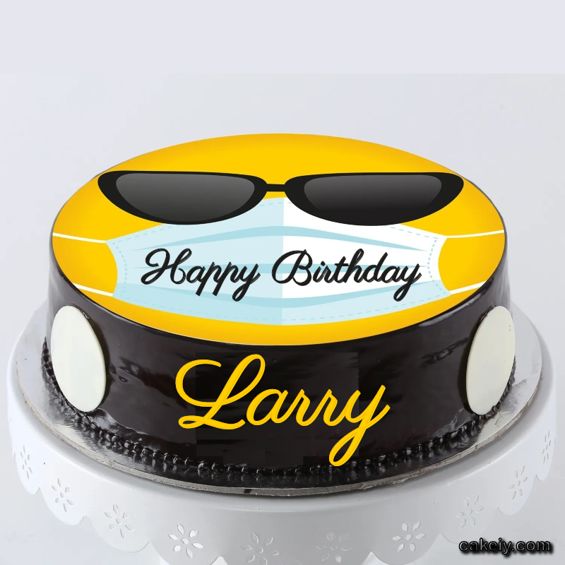 Corona Mask Emoji Cake for Larry