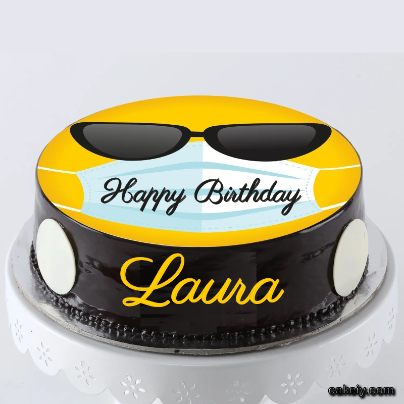 Corona Mask Emoji Cake for Laura